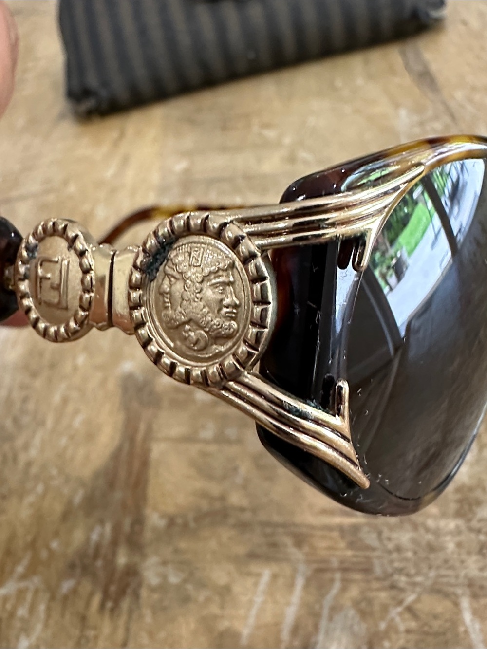 Rare Vintage Fendi Tortoiseshell Oval Sunglasses